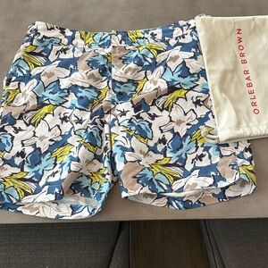 Orlebar Brown Floral Swim Trunks - Blue, Yellow, and White